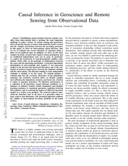Causal Inference in Geoscience and Remote Sensing from Observational
  Data