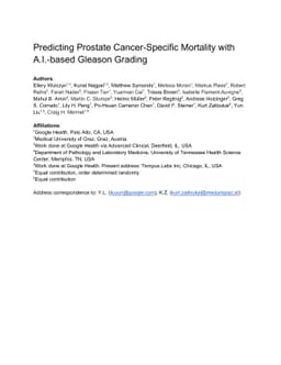 Predicting Prostate Cancer-Specific Mortality with A.I.-based Gleason
  Grading