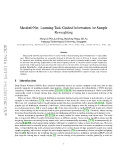 MetaInfoNet: Learning Task-Guided Information for Sample Reweighting