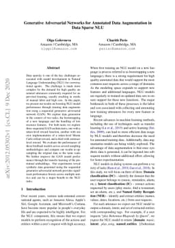 Generative Adversarial Networks for Annotated Data Augmentation in Data
  Sparse NLU