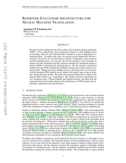 Rewriter-Evaluator Architecture for Neural Machine Translation