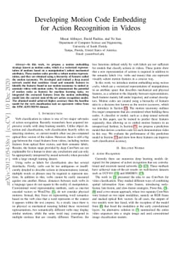 Developing Motion Code Embedding for Action Recognition in Videos