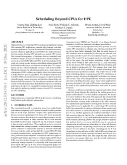 Scheduling Beyond CPUs for HPC