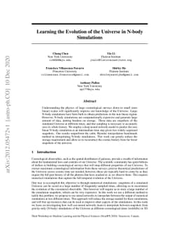 Learning the Evolution of the Universe in N-body Simulations