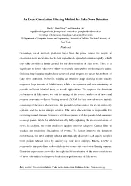 An Event Correlation Filtering Method for Fake News Detection