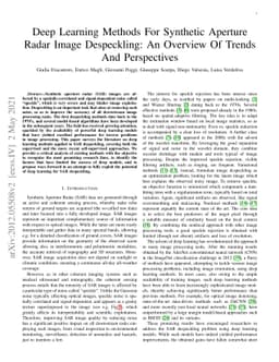 Deep Learning Methods For Synthetic Aperture Radar Image Despeckling: An
  Overview Of Trends And Perspectives