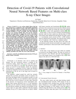 Detection of Covid-19 Patients with Convolutional Neural Network Based
  Features on Multi-class X-ray Chest Images