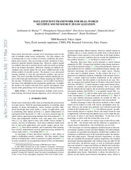 Data-Efficient Framework for Real-world Multiple Sound Source 2D
  Localization