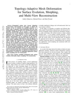 Topology-Adaptive Mesh Deformation for Surface Evolution, Morphing, and
  Multi-View Reconstruction