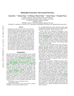 Slimmable Generative Adversarial Networks