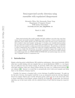 Semi-supervised novelty detection using ensembles with regularized
  disagreement