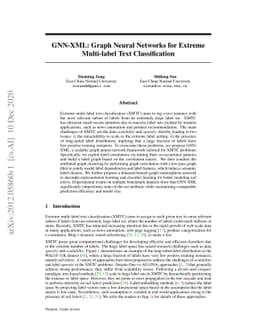 GNN-XML: Graph Neural Networks for Extreme Multi-label Text
  Classification