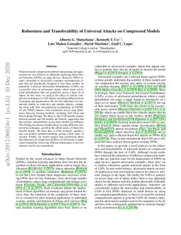 Robustness and Transferability of Universal Attacks on Compressed Models