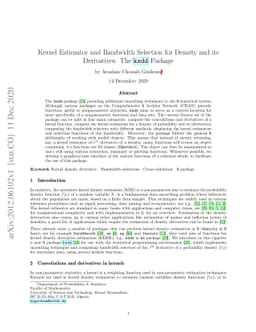 Kernel Estimator and Bandwidth Selection for Density and its
  Derivatives: The kedd Package