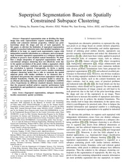 Superpixel Segmentation Based on Spatially Constrained Subspace
  Clustering