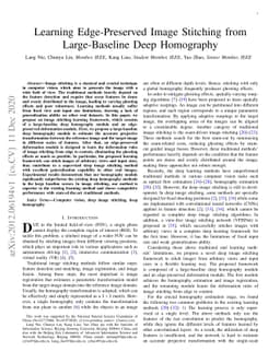 Learning Edge-Preserved Image Stitching from Large-Baseline Deep
  Homography