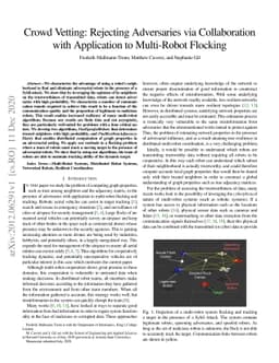 Crowd Vetting: Rejecting Adversaries via Collaboration--with Application
  to Multi-Robot Flocking