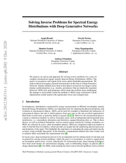 Solving Inverse Problems for Spectral Energy Distributions with Deep
  Generative Networks