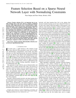 Feature Selection Based on Sparse Neural Network Layer with Normalizing
  Constraints