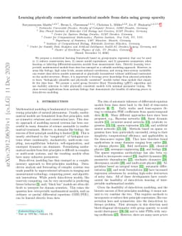 Learning physically consistent mathematical models from data using group
  sparsity