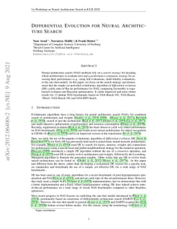 Differential Evolution for Neural Architecture Search