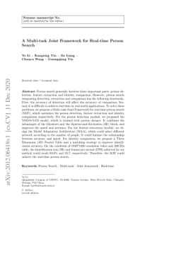 A Multi-task Joint Framework for Real-time Person Search