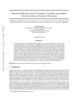 Imitation-Based Active Camera Control with Deep Convolutional Neural
  Network