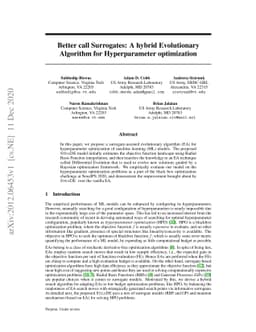 Better call Surrogates: A hybrid Evolutionary Algorithm for
  Hyperparameter optimization