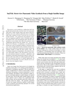 Sat2Vid: Street-view Panoramic Video Synthesis from a Single Satellite
  Image