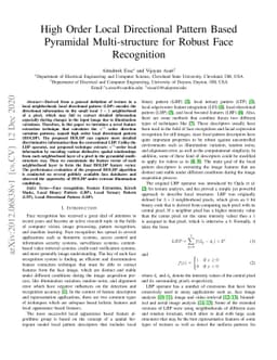 High Order Local Directional Pattern Based Pyramidal Multi-structure for
  Robust Face Recognition