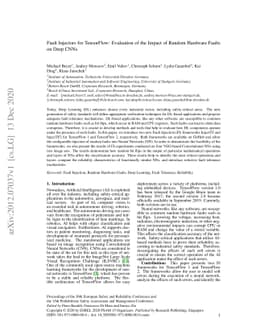 Fault Injectors for TensorFlow: Evaluation of the Impact of Random
  Hardware Faults on Deep CNNs