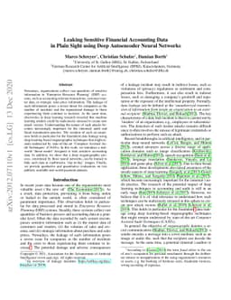 Leaking Sensitive Financial Accounting Data in Plain Sight using Deep
  Autoencoder Neural Networks