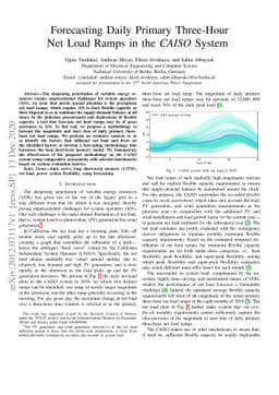 Forecasting Daily Primary Three-Hour Net Load Ramps in the CAISO System