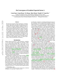 On Convergence of Gradient Expected Sarsa($λ$)