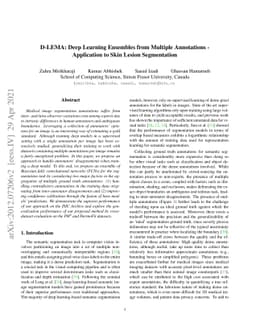 D-LEMA: Deep Learning Ensembles from Multiple Annotations -- Application
  to Skin Lesion Segmentation