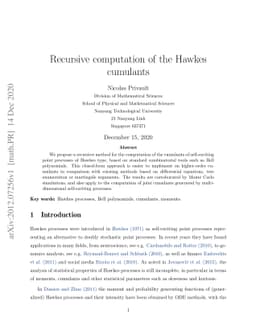 Recursive computation of the Hawkes cumulants