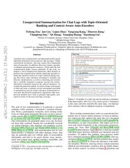 Unsupervised Summarization for Chat Logs with Topic-Oriented Ranking and
  Context-Aware Auto-Encoders