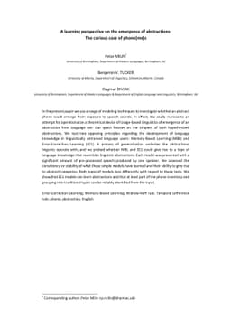 A learning perspective on the emergence of abstractions: the curious
  case of phonemes