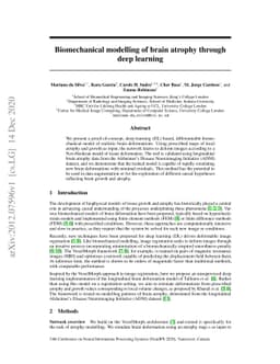 Biomechanical modelling of brain atrophy through deep learning
