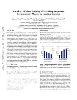 StackRec: Efficient Training of Very Deep Sequential Recommender Models
  by Iterative Stacking