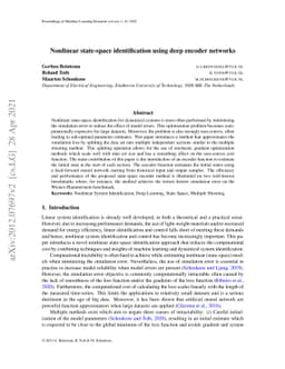 Nonlinear state-space identification using deep encoder networks
