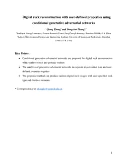 Digital rock reconstruction with user-defined properties using
  conditional generative adversarial networks