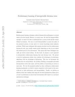 Evolutionary learning of interpretable decision trees