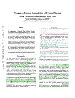 Unsupervised Opinion Summarization with Content Planning
