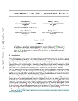 Bayesian Optimization -- Multi-Armed Bandit Problem
