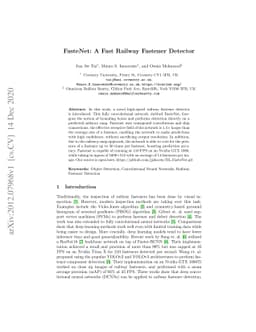 FasteNet: A Fast Railway Fastener Detector