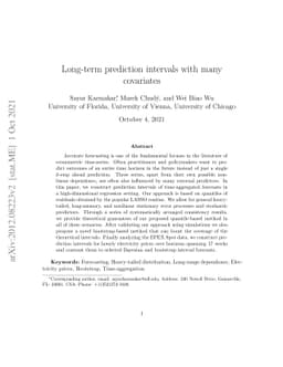 Long-term prediction intervals with many covariates