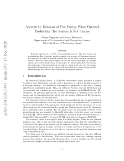 Asymptotic Behavior of Free Energy When Optimal Probability Distribution
  Is Not Unique