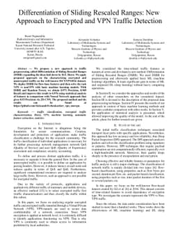 Differentiation of Sliding Rescaled Ranges: New Approach to Encrypted
  and VPN Traffic Detection