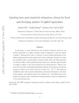 Limiting laws and consistent estimation criteria for fixed and diverging
  number of spiked eigenvalues